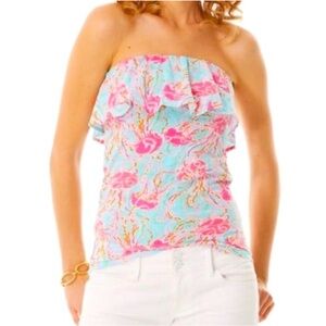 EUC Lily Pulitzer - Jellies be jamming ruffle tube top size S
